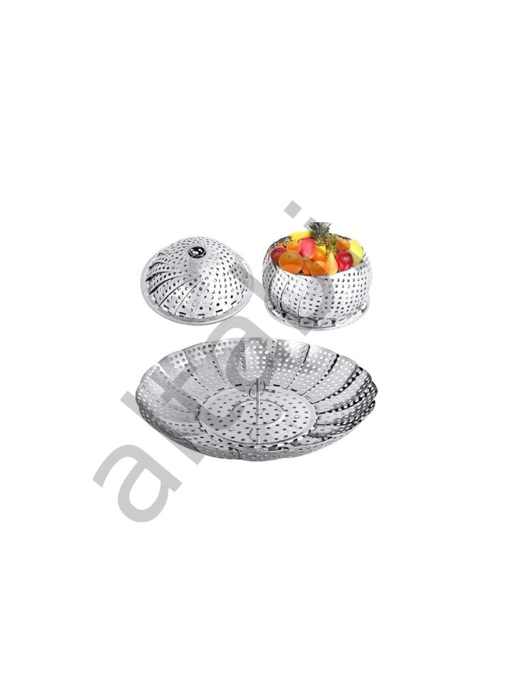 Paslanmaz Çelik Katlanabilir Buharda Pişirme Aparatı (19-29 cm)