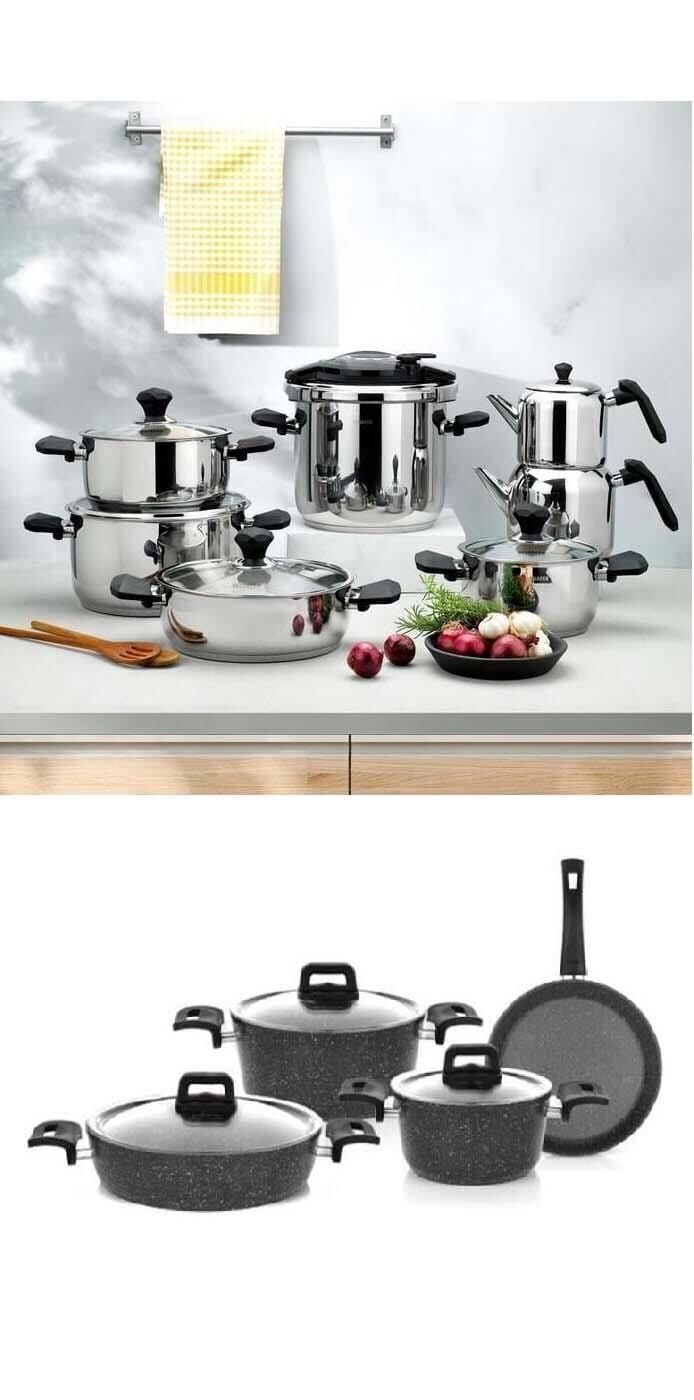 Schafer Atlas Çelik Tencere Seti ve Granit Tencere Takımı Çeyiz Seti