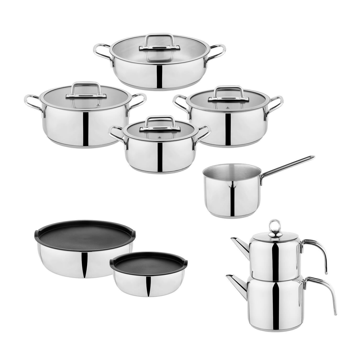 Schafer Grande Mia Çelik Tencere Seti Çeyiz Seti